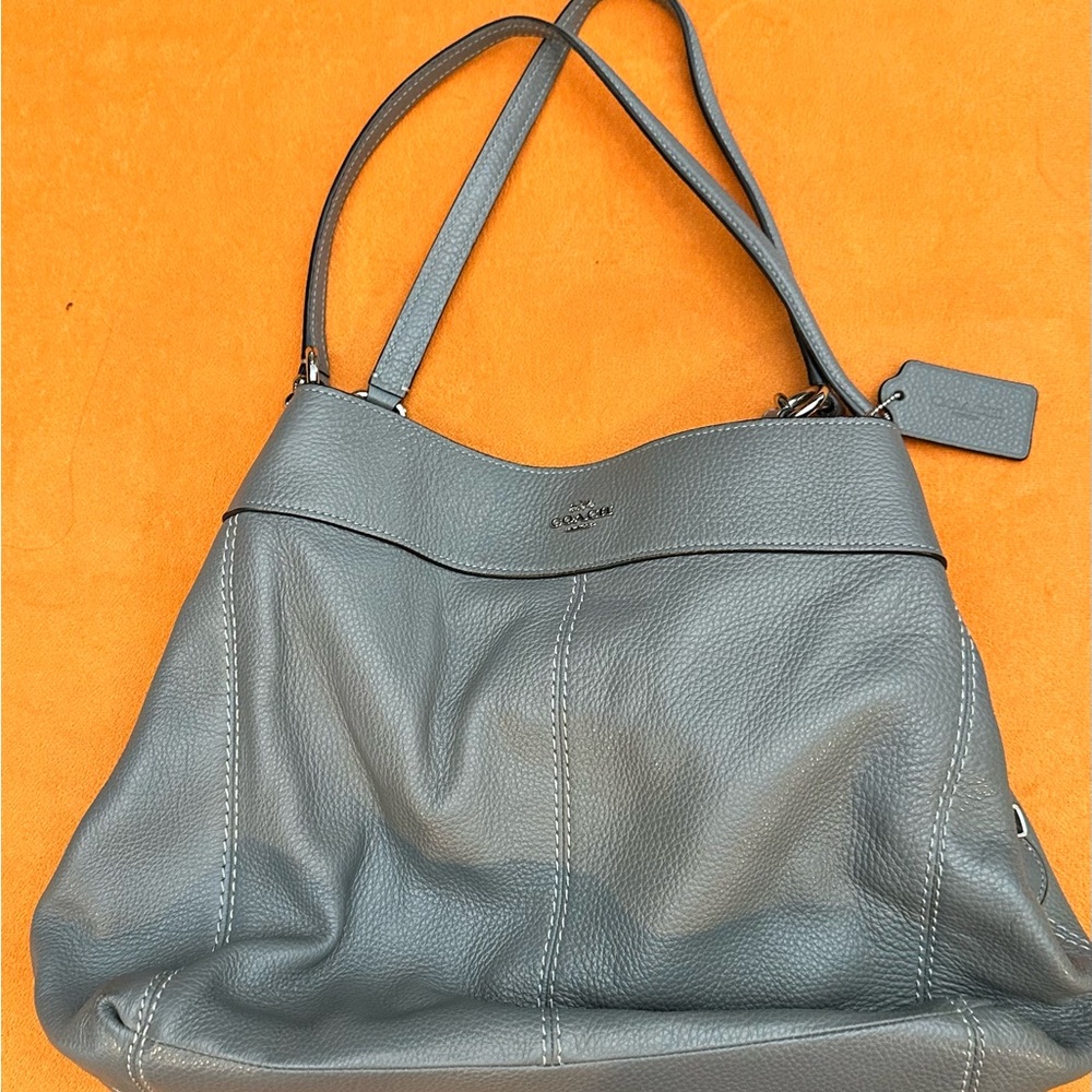 Coach Grey Leather Shoulder Bag